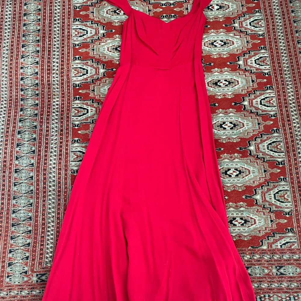 Reformation Vibrant Red Midi Dress